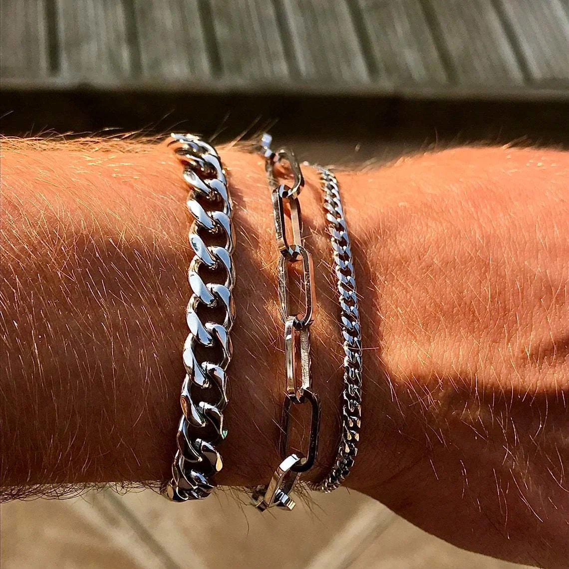 Chain Bracelet Vnox Mens Simple 3-11mm Stainless Steel Curb Cuban Link Chain Bracelets for Women Unisex Wrist Jewelry Gifts