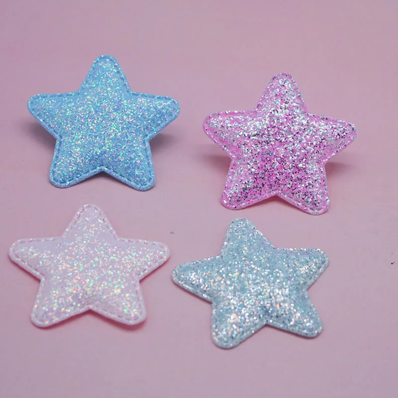 

32pcs/lot 5cm shiny Star Patches Appliques for Craft Clothes Sewing Supplies DIY Hair Clip Accessories