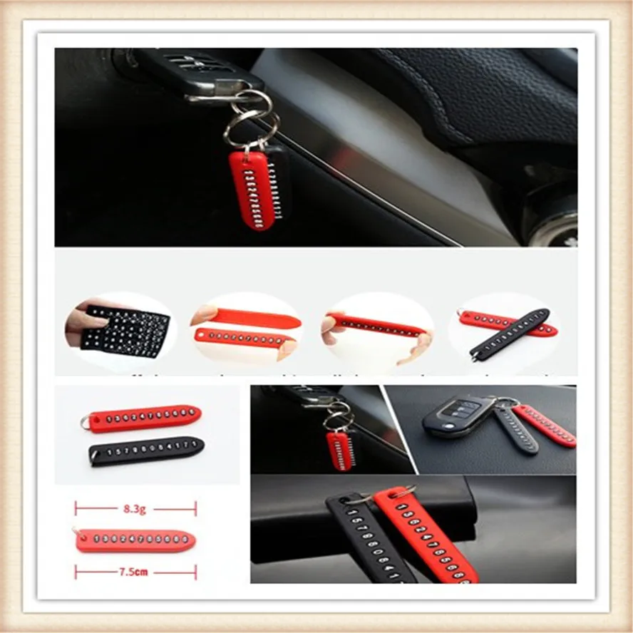 

Anti-lost Phone Number Plate Keychain Pendant Auto Vehicle Keyring for Skoda Opel DAF RAM Trucks Paccar Ford Otosan Chrysler