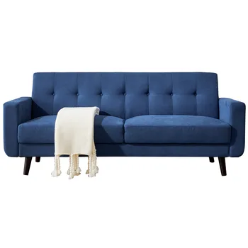 

Four Colors 79"W Mid-Century Modern Sofa Fabric Sofa Set Living Room Furniture