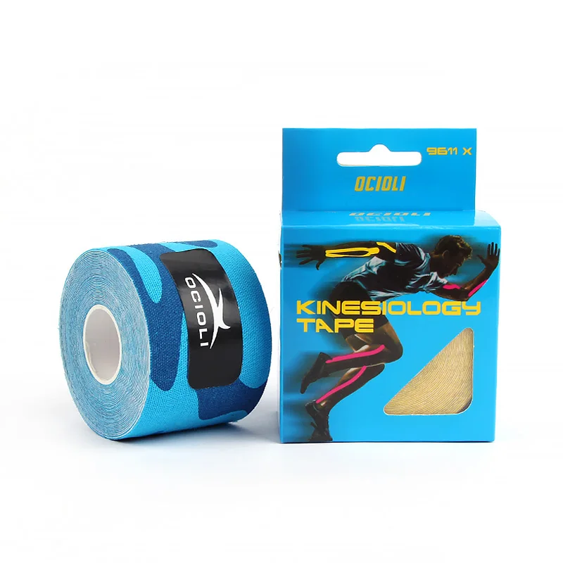 sky blue camouflage 6 рулонов из эластичного хлопка для маленьких девочек и мальчиков рулон наклеек Kinesiotape кинезиологии ленты спортивные травмы мышечное напряжение защитные ленты повязки Suppoort - Цвет: sky blue camouflage