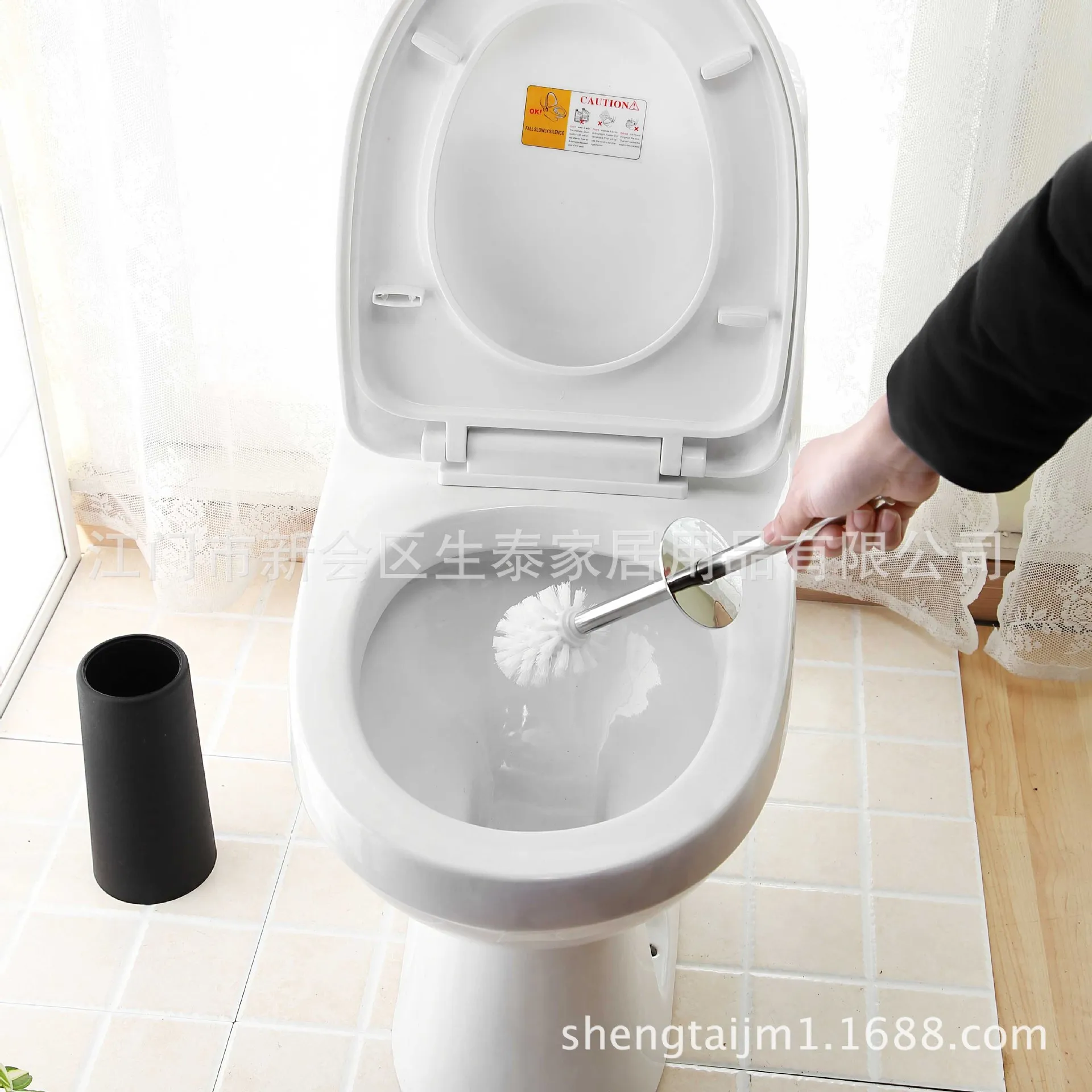 Toilet Brush Stainless Steel Handle Toilet Brush Hotel Bathroom Commodity Home Kitchen Cleaning Plastic Toilet Brush