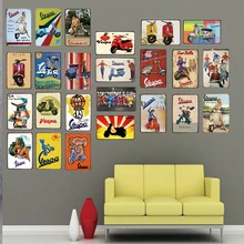 Я люблю Vespa скутер Оловянная металлическая табличка потертая шикарная гаражная пластина настенная паба домашний декор куадро DU-1450A