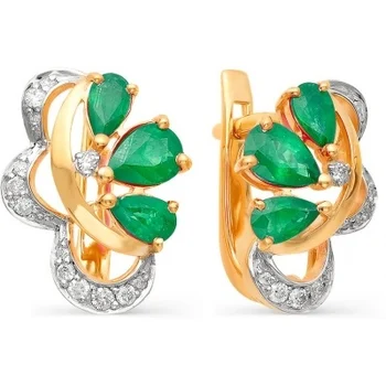 

Master brilliant earrings with emeralds and diamonds in red gold
