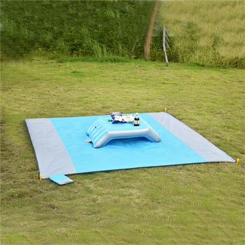 

Camping Mat With Inflatable Table Waterproof PVC Foldable Beach Pad Outdoor Picnic Mat Relaxing Sleeping Blanket With Lunch Desk