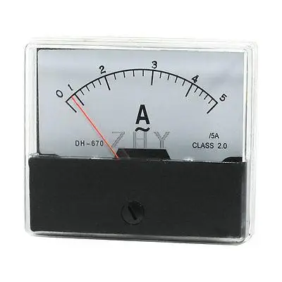 

AC 0-5A Rectangle Shaped Analog Panel Ammeter Gauge Amperemeter Class 2.0