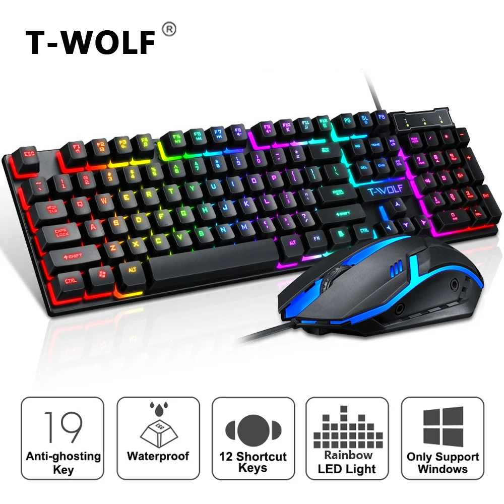 

Gaming keyboard and Mouse Wired keyboard with backlight Waterproof Computer Game Keyboard Gaming Gamer Mouse Set For Laptop PC