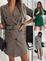 Moda feminina duplo breasted palid blazer casaco de manga longa magro vestidos sexy ternos 2021 outono inverno 0versize jaqueta feminina