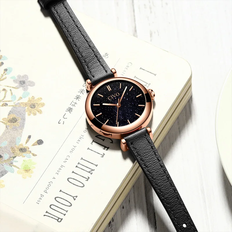 Tanie Kobiety zegarki Relogio Feminino CIVO nowy zegarek dla pań luksusowe prezenty dla kobiet wodoodporna czarny zegarek kwarcowy zegar 8104