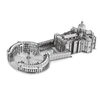 

3D Metal Model Kit 1:1000 Assembly Model DIY 3D Cut Model Puzzle Toys-Church