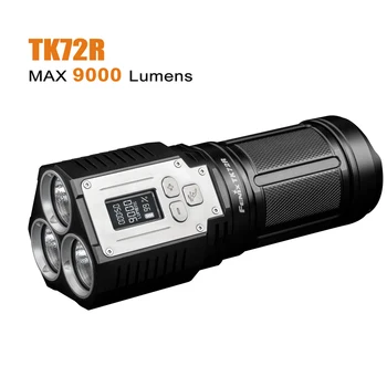 

FENIX TK72R USB Charging Flashlight OLED display 3* XHP70 LEDs max 9000 lumen throw 286M Outdoor sports Torch with battery pack