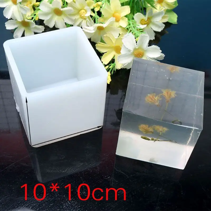 10 см/" супер большой куб квадратный силиконовые формы смолы литья ювелирных изделий Инструменты