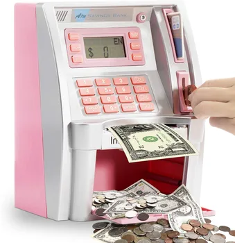 

ATM Savings Bank Personal ATM Cash Coin Money Savings Bank Pink Machine