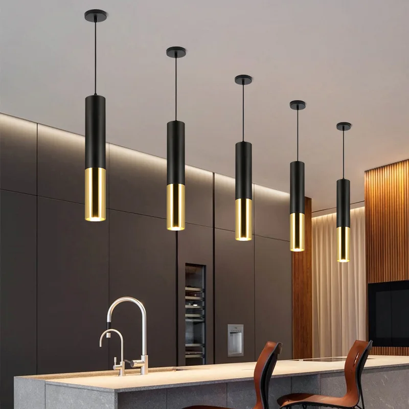 

LED Downlight Surface Mounted Suspension Wire Restaurant Front Desk Bar Counter Concentrating Hose Cylindrical Chandelier Single