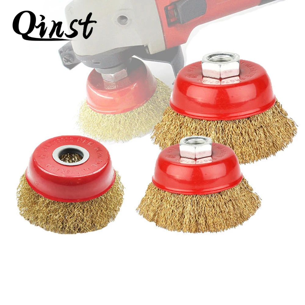

Wire Brush 3 Inch M10 / 4 Inch M14 Copper Plated Cursor Bowl Type Wire Brush Ship Polishing Derusting Brush Polishing Wheel Tool