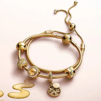 

100% 925 silver sterling brightness clip radiant hearts charm pave family ball pendant moments set sliding bracelet