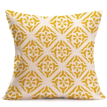 

flax Square Decorative Throw Pillow Case Cushion Cover (Geometric pattern)