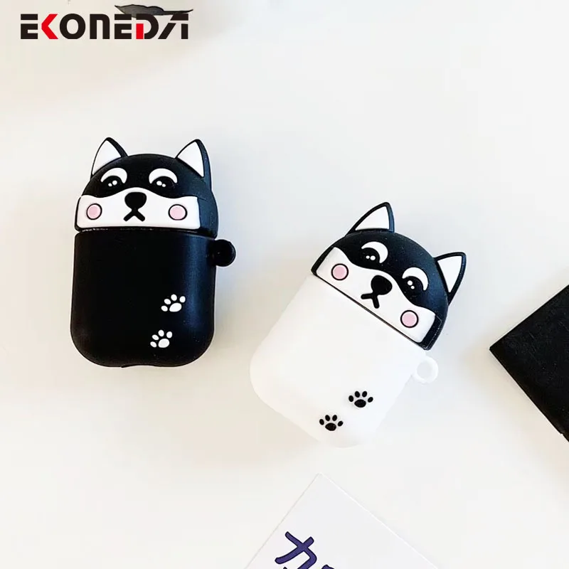 Чехол EKONEDA из мультфильма Шиба ину хаски чехол для Airpods силиконовый мягкий с