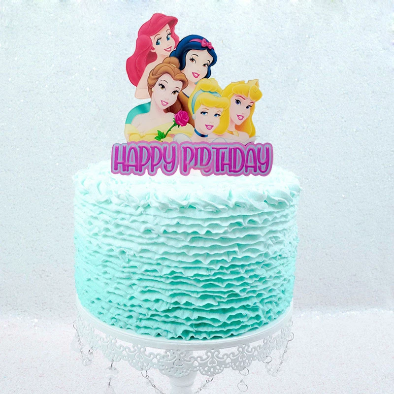 Disney Princess Acrylic Cake Topper Birthday Cake Topper Party Decoration Mermaid Snow White Princess Insert Dessert Supplies Cake Decorating Supplies Aliexpress
