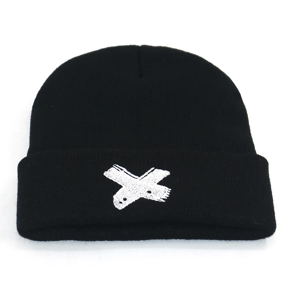 Новинка xxxtentacion, шапка с вышивкой, хлопковая шапка в стиле хип-хоп, шапка, модные черные вязаные шапочки для осени и зимы, теплые шапки унисекс