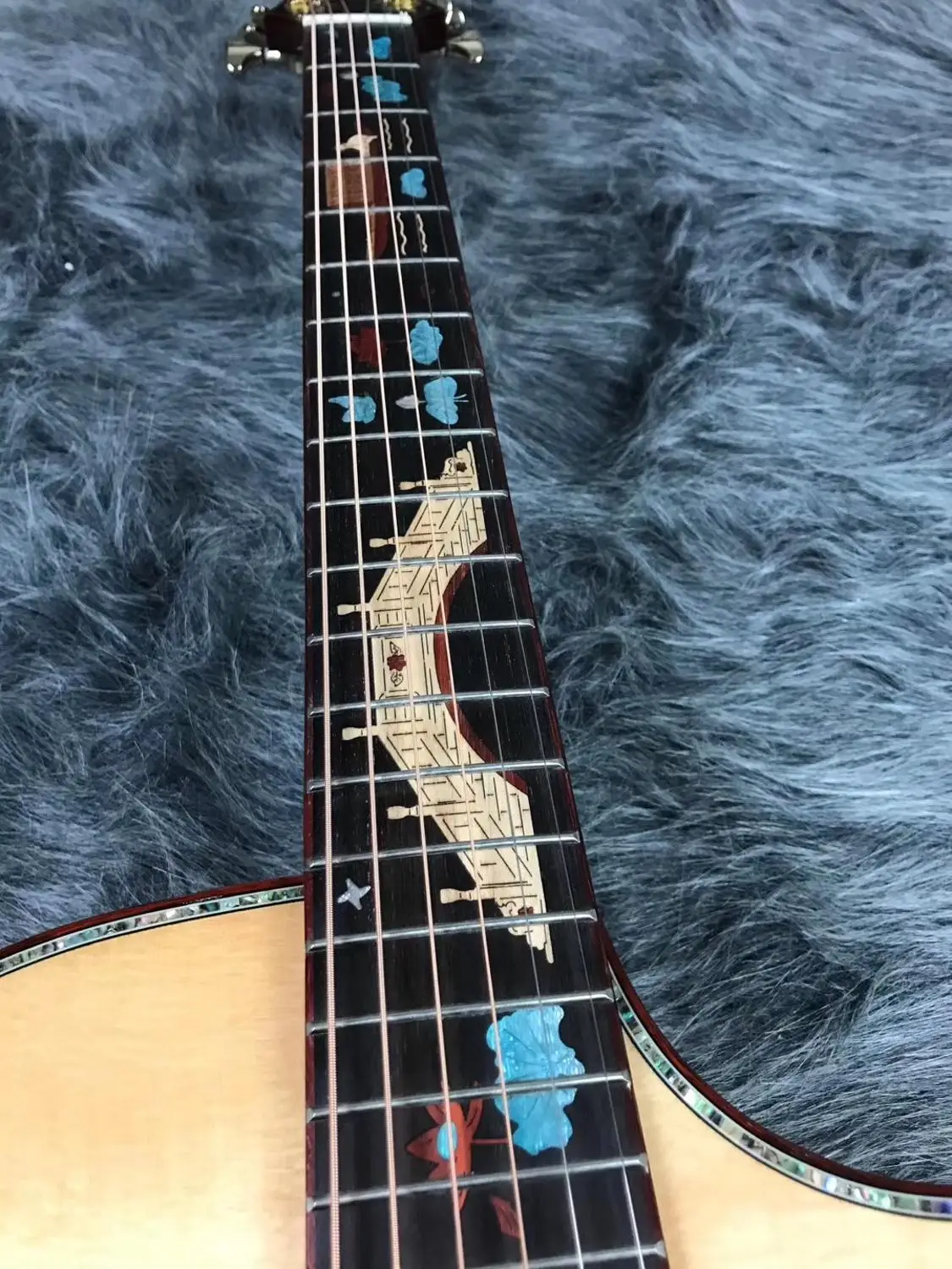 Резная Акустическая гитара из цельного дерева, JF body solid Santos rosewood, акустическая гитара
