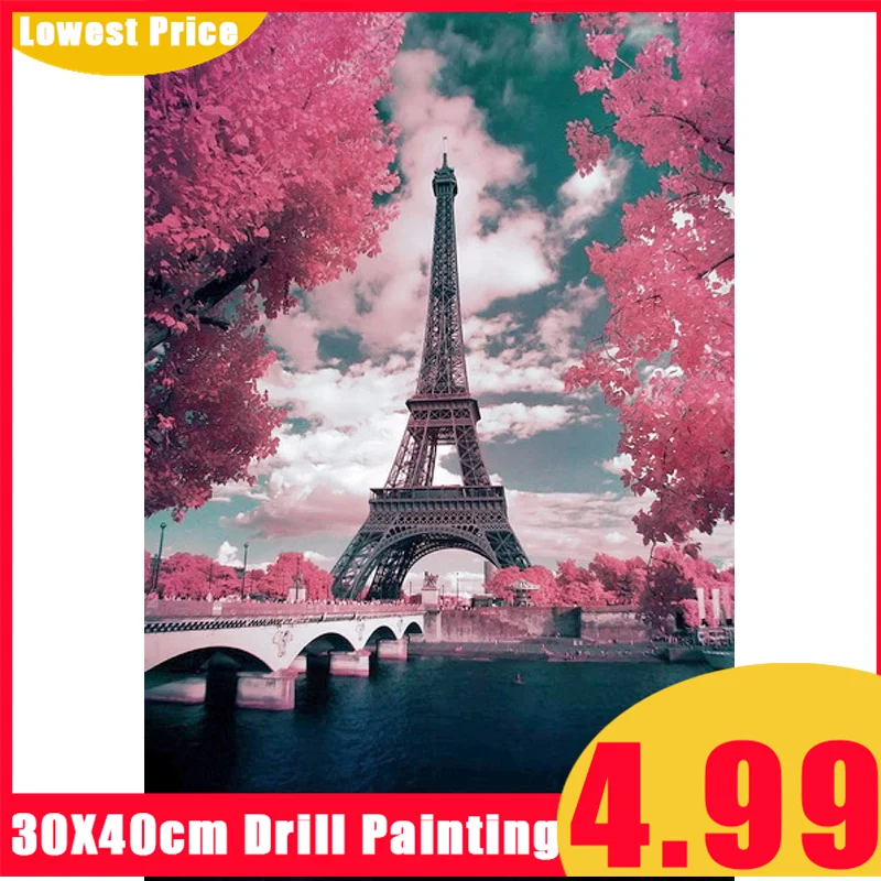5D DIY Diamond Painting Full Square/Round Drill &quotEiffel Tower&quot Pattern Embroidery Cross Stitch Mosaic Home Decor Gift | Дом и сад