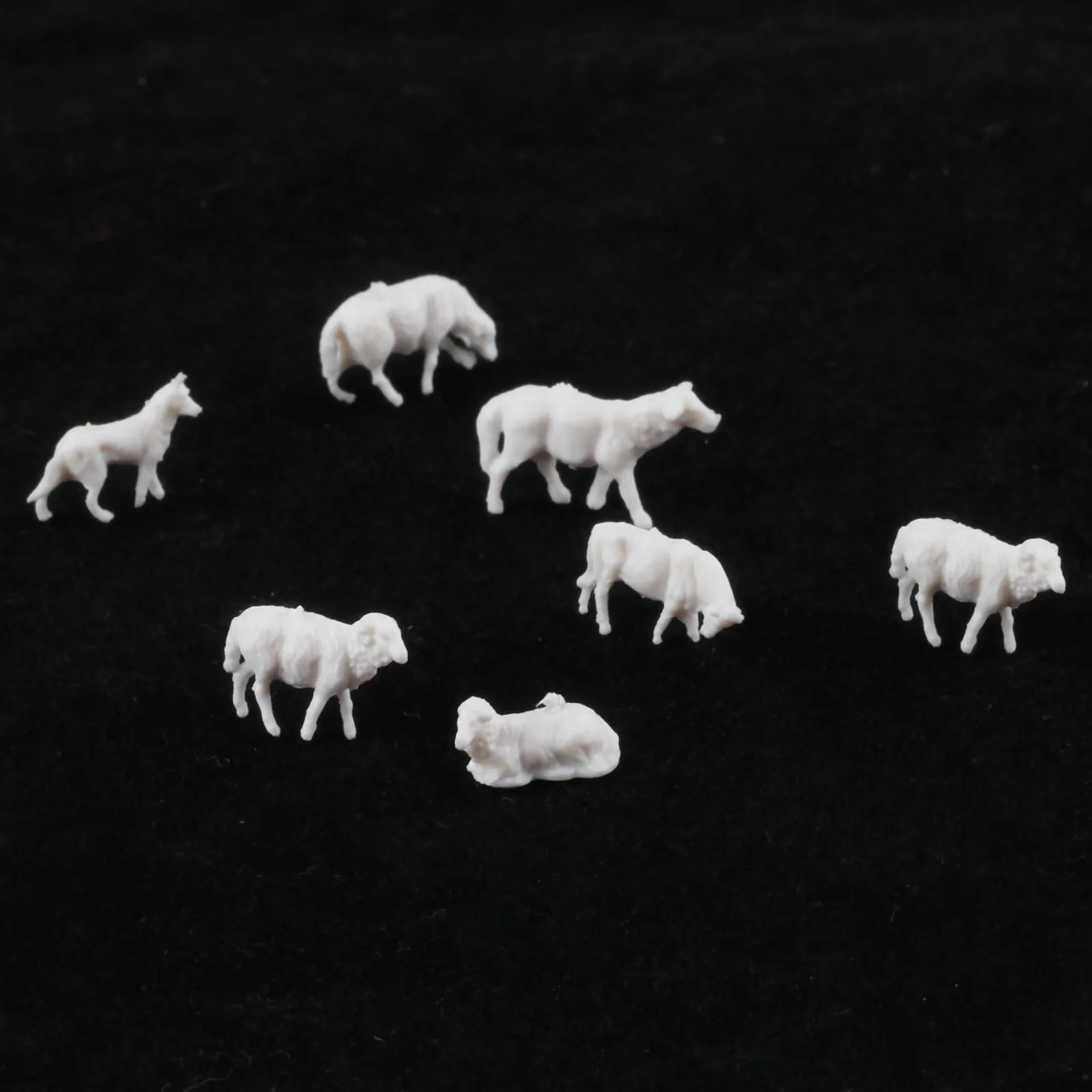 1:87 Model Sheep 10mm UnPainted Farm Animals Sheep HO Scale Model For Train Doll House Room Box House 30Pcs miniature figurines,miniature ornament,miniature duck figurines