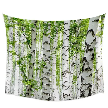 

White Birch Wall Hanging Wall Decor Bedspread Tapestry Coverlet Curtain Scarf Window Curtain Comfort Lightweight Concerts