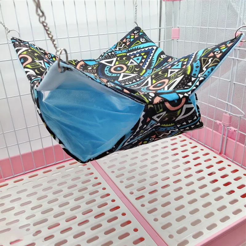 Pet Hammock Doublelayer Plush Soft Winter Warm Hanging Nest Sleeping
