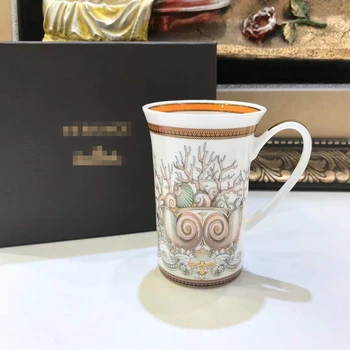 

White Pink Conch Mug Porcelain European Coffee Tea Cups Bone China Drinkware For Kitchen Home Decor Luxury Wedding Birthday Gift