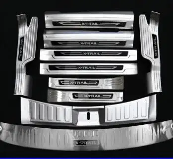 

for 2017-2019 Nissan X-Trail X Trail XTrail T32 stainless steel Rear Bumper Car door cover inside and outside door sill plate