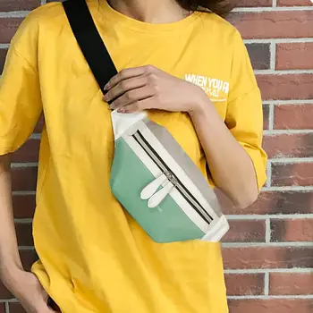 

Fashion Hit Color Sports Shoulder Messenger Handbags Women Waist Fanny Belt Packs Canvas Crossbody Chest Bags Phone Money Pouch