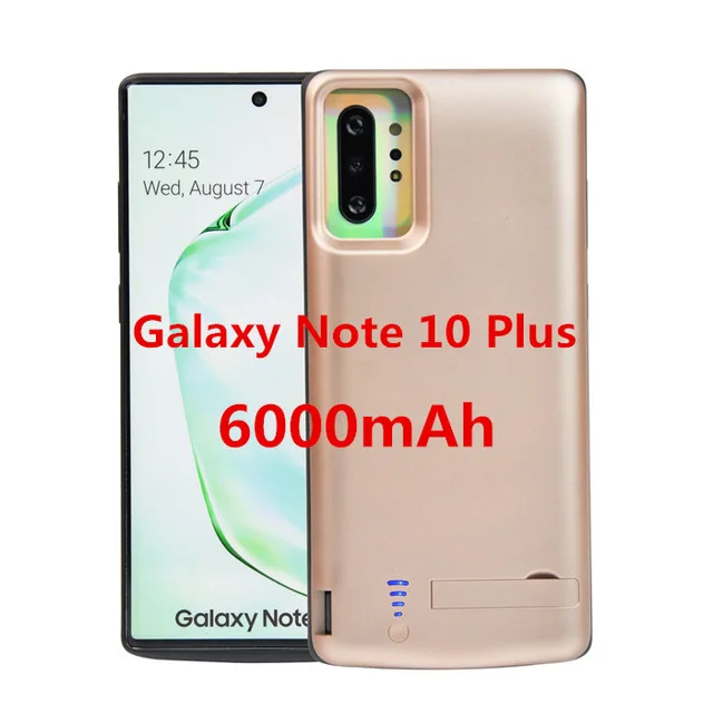 6000 мАч ультра тонкий резервный внешний аккумулятор чехол s для samsung Note 10 чехол для внешнего аккумулятора чехол s для samsung Galaxy Note 10 Plus - Цвет: Glod