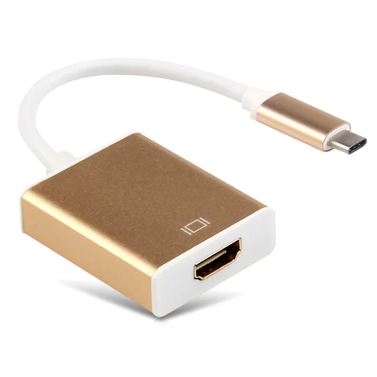Тип C к HDMI адаптер, USB 3,1(USB-C) к HDMI адаптер конвертер «Папа-мама» для MacBook2016/huawei Matebook/Smasung S8 - Цвет: Gold A version