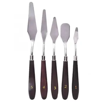 

5Pcs Palette Scraper Set Oil Painting Stainless Steel Spatula Blade for Multiple Purpose art supplies Spatula Scraper for kids
