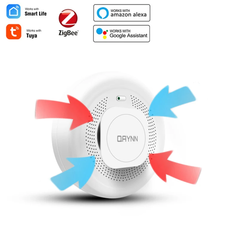 ZigBee-alarma de humo Tuya Smart Life, sistema de seguridad para el hogar con WiFi, Detector de humo, combinación de alarma contra incendios