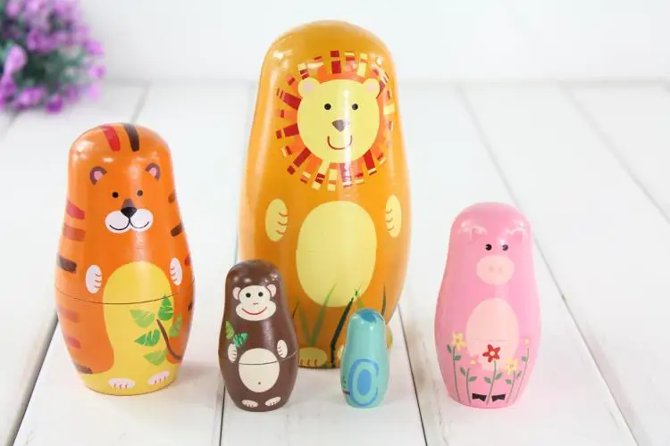 

1SET/LOT,Wildlife matryoshka Doll,Ethnic Dolls,Fashion doll,Russian doll,Home decoration,Birthday gifts,Christmas ornament.Gift