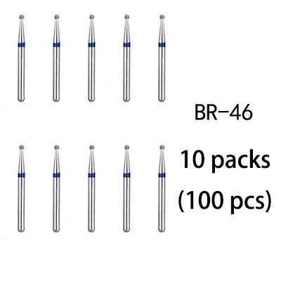 BR-31 Dental Diamond Burs Drill Dentistry Burs High Speed Handpiece Handle Diameter 1.6mm Dentist Tools BR-41 TR-13 FO32 - Цвет: BR-46(100pcs)