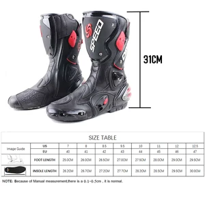 Image 5 - Mens Motorcycle Professional Racing boots Motocross Microfiber Leather High Cylinder Protective Gear protection boot 4 seasons