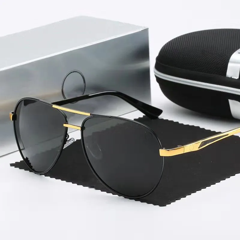 

Retro Sunglasses Men Mercede Metal Pilot Night Vision Goggles Polarized Driving Fishing Glasses UV400 Gafas De Sol Hombre 11016