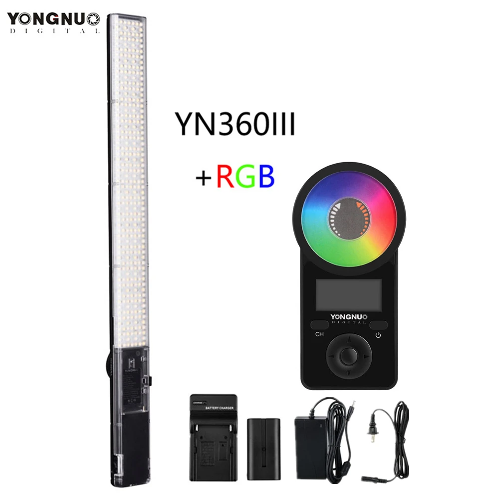  YONGNUO YN360 III YN360III Bi-color Handheld LED Video Light Touch Adjusting 3200k- 5500k RGB Color
