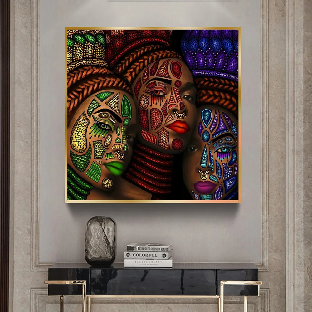 Африканский этнический Женский портрет с татуировкой живопись плакаты и принты