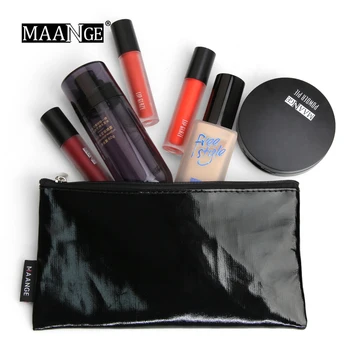 

MANNGE Fashion PU Cosmetic Bag Make Up Mini Storage Bag Waterproof Portable Simple Small Bag makeup tools