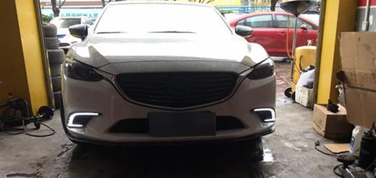Динамический указатель поворота, водонепроницаемый автомобильный DRL 12 в светодиодный, для Mazda 6 ATENZA-, автомобильные аксессуары, дневной ходовой светильник, противотуманная фара