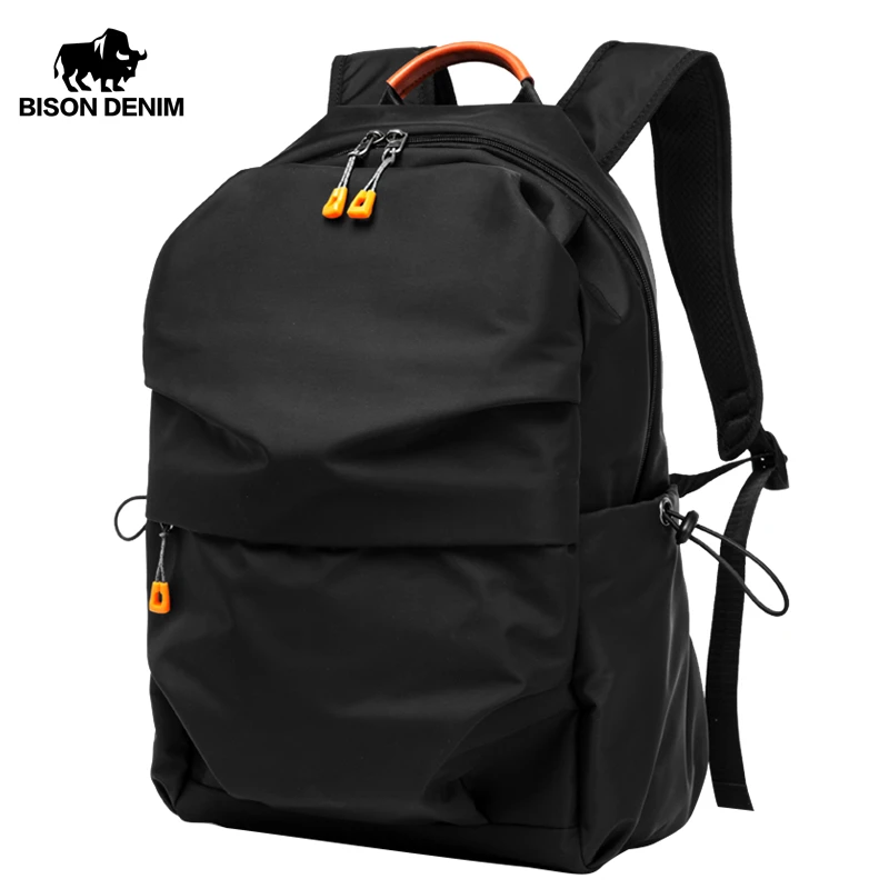 BISON DENIM модный рюкзак унисекс 15 дюймов сумка для ноутбука Водонепроницаемый рюкзак супер светильник для офиса мужской рюкзак N2856