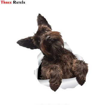 

Three Ratels 1077 3D Schnauzer Dog Wall Decals Dog Sticker Decals for Walls Fridge Cars Toilet Luggage Skateboard Laptop