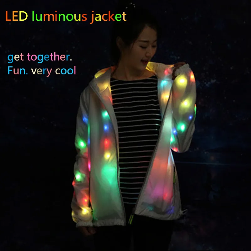 

LED Party Clothing Colorful Glowing Casual Jacket Luminous Christmas Halloween Party Friends Party Glowing Dress
