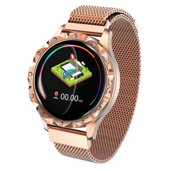 

Hot Sale Round Smart Bracelet for Women Waterproof Blood Pressure Heart Rate Measuring