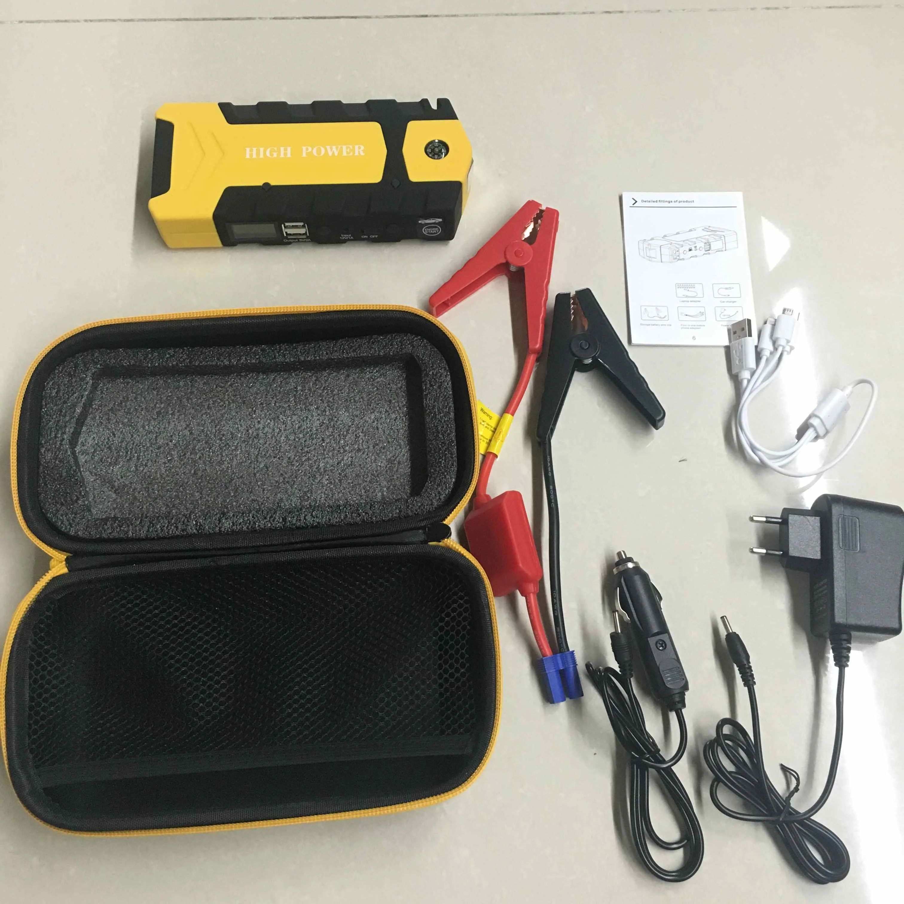 Многофункциональный блок питания 12 В автомобильный пусковой стартер power Bank Автомобильный Аккумулятор Booster пусковое устройство 800A портативное зарядное устройство