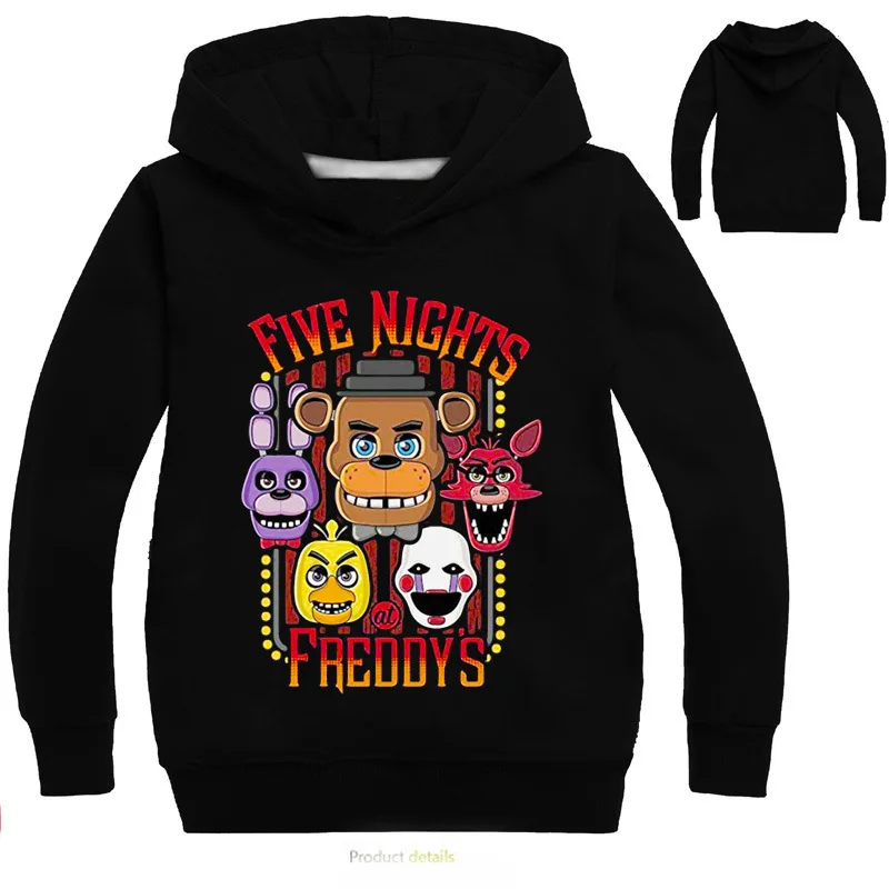Детская Хлопковая одежда для мальчиков, куртка с капюшоном Five Nights At Freddys FNaF, Детский костюм на хеллоуин для мальчиков